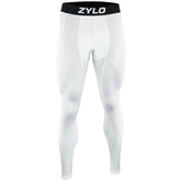 White Pro Men's Football Compression Pants